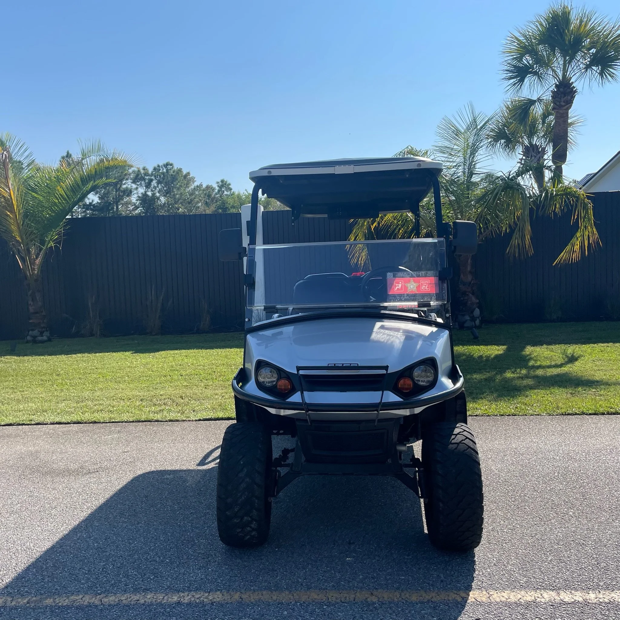 Lifted Gas ASPT Silver 6 Seat Golf Cart & Soundbar - Always Beach Better