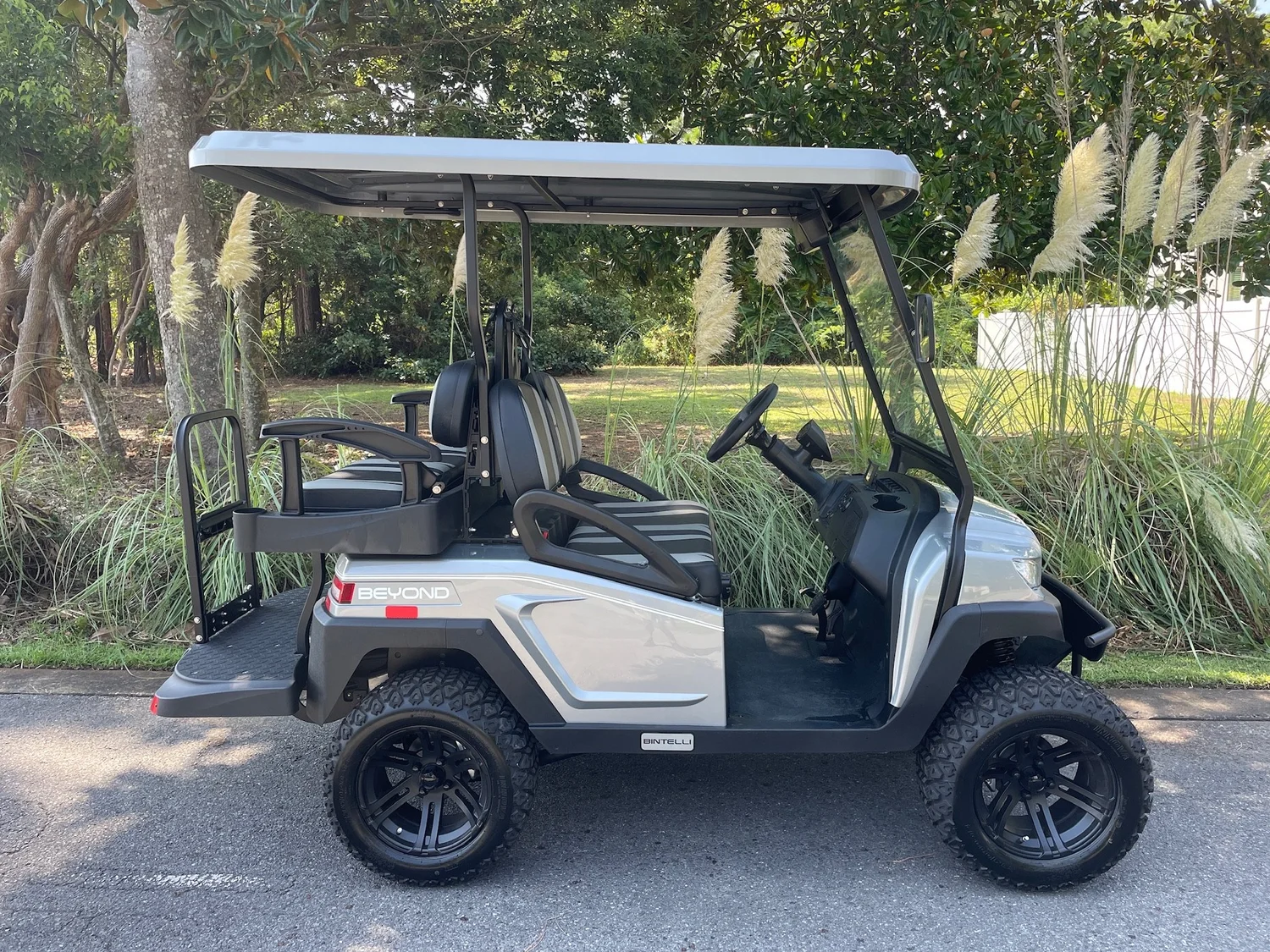 L4TB68L titanium lifted 4 seat electric street legal golf cart LSV