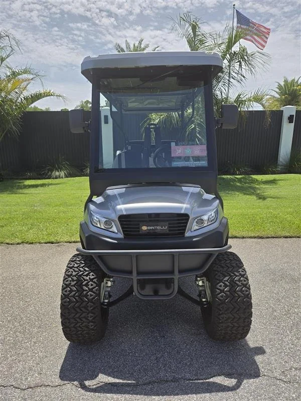 LTB76L titanium lifted 6 seat electric street legal golf cart LSV on the Emerald Coast