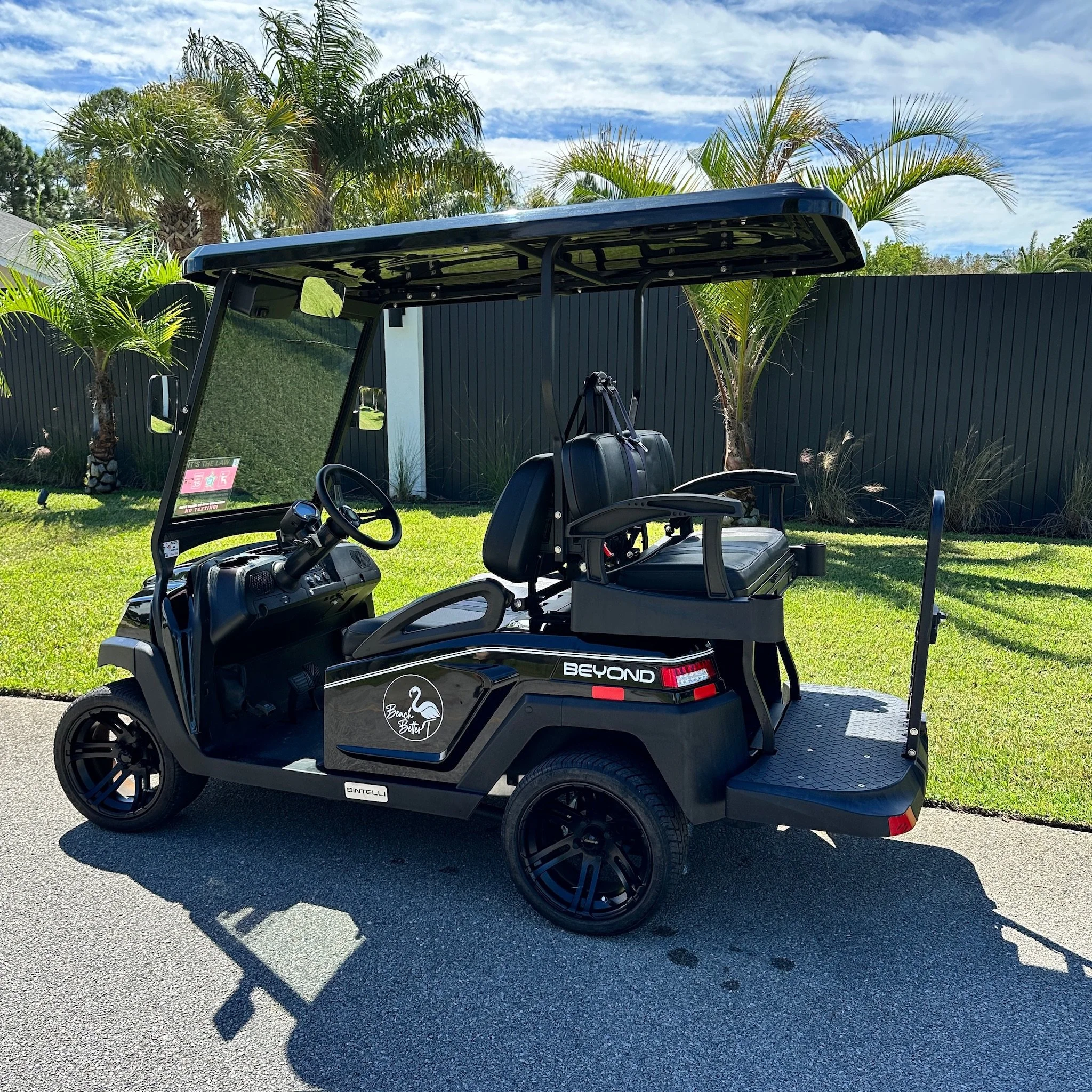 Used 4 Seat Bintelli Black Electric Golf Cart - Always Beach Better