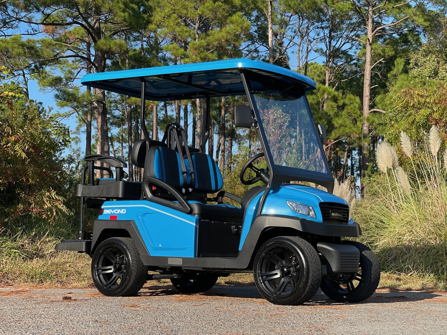 4OB32L ocean blue 4 seat electric street legal golf cart LSV in Destin, Florida
