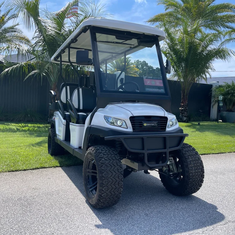 LWB45 lifted white 6-seat electric golf cart