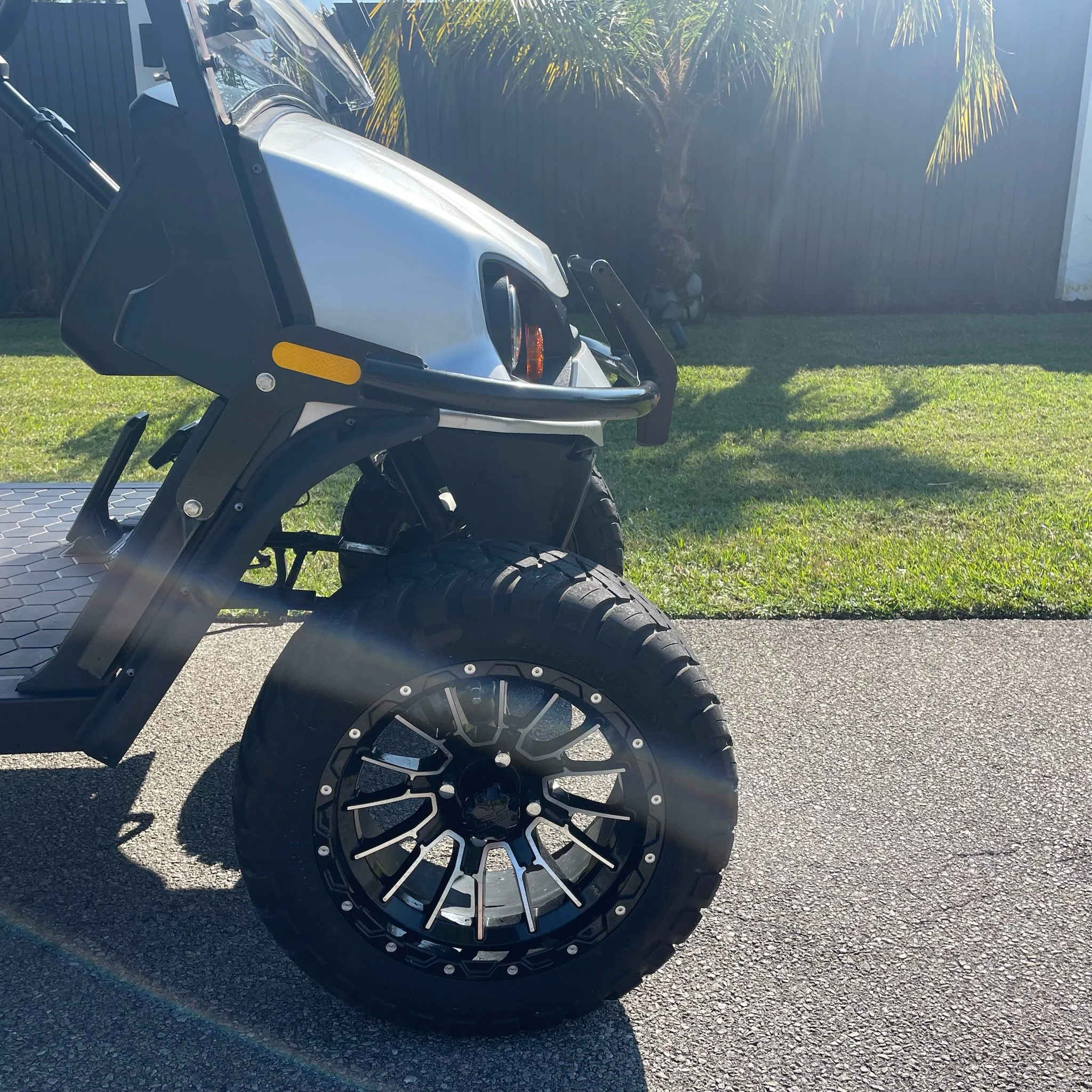 Lifted Gas ASPT Silver 6 Seat Golf Cart & Soundbar - Always Beach Better