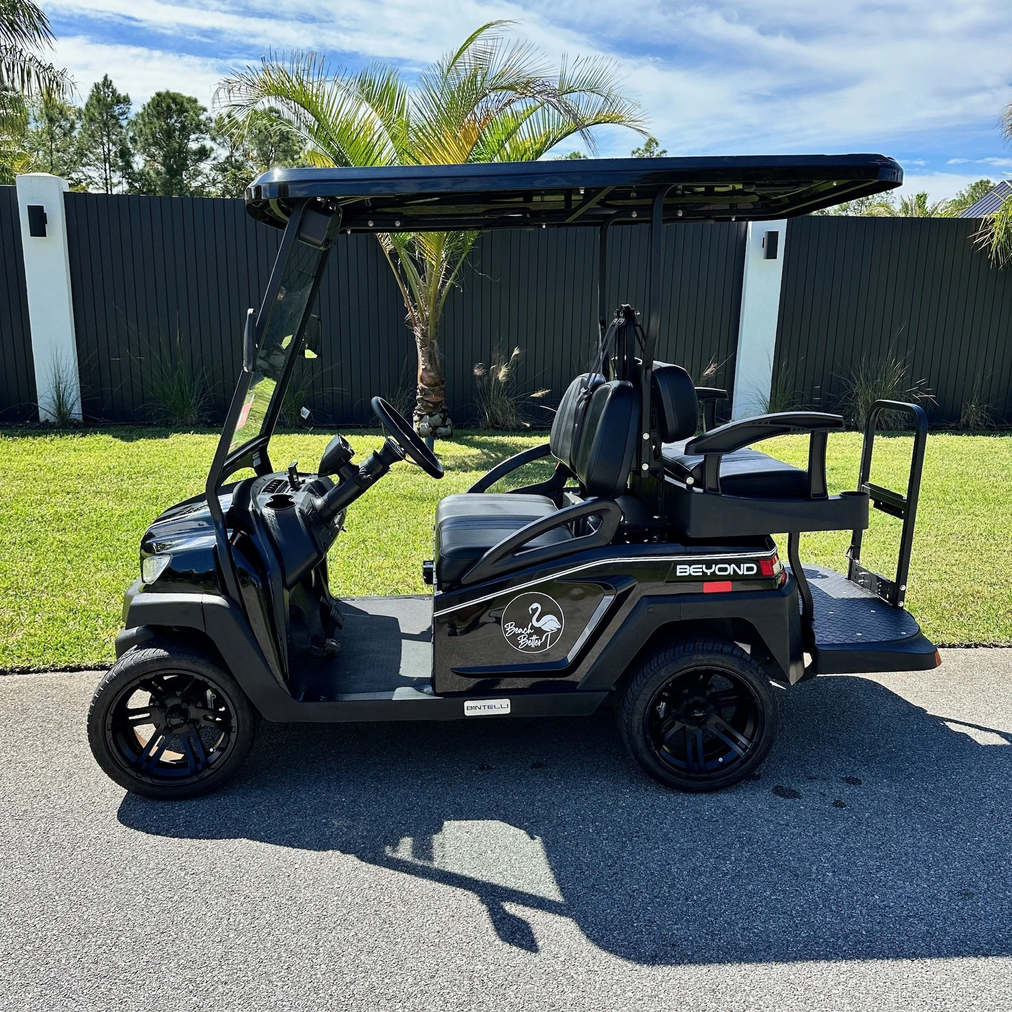 Used 4 Seat Bintelli Black Electric Golf Cart - Always Beach Better