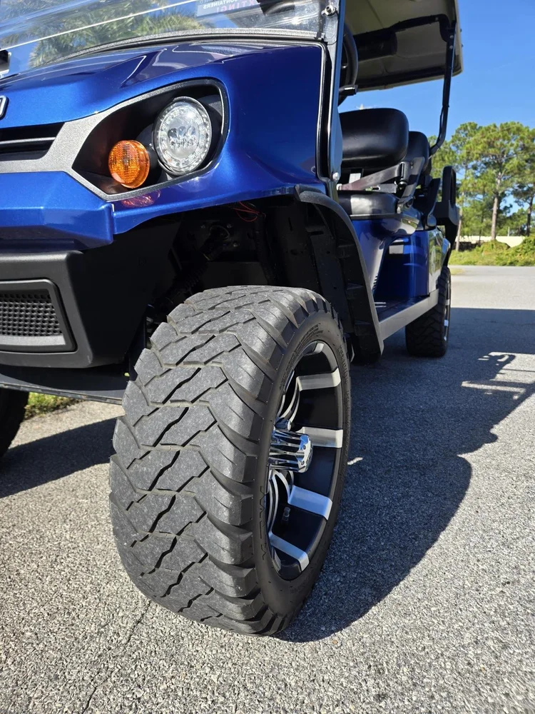 BZ21 lifted hydro blue 6-seat gas golf cart