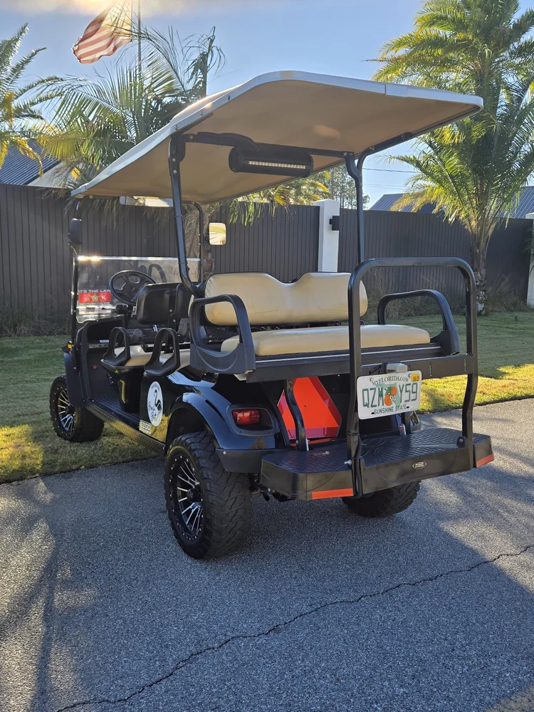 BZ38 lifted black 6-seat gas golf cart