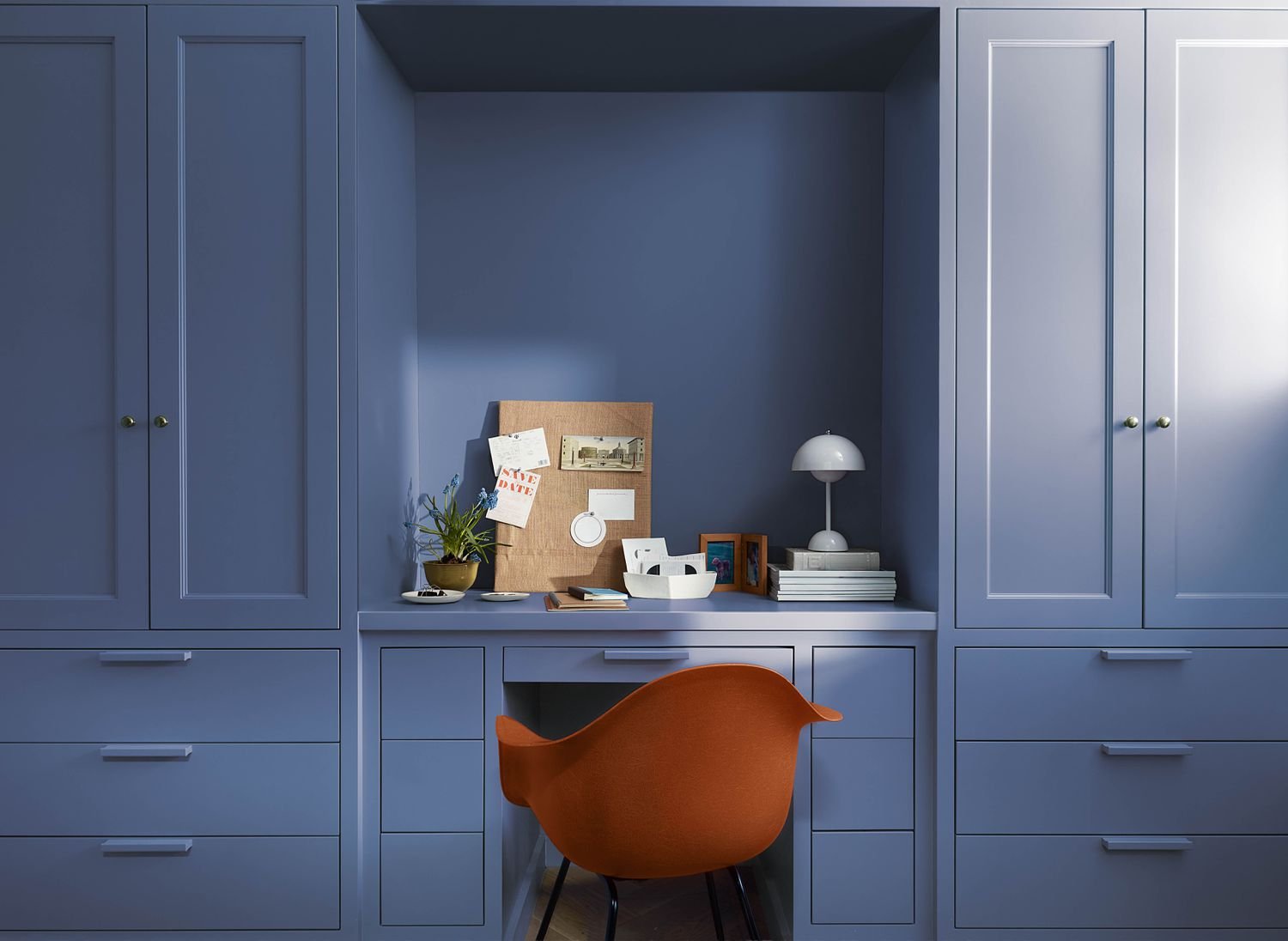 Benjamin Moore Color of 2024 Blue Nova and Chocolate Velvet