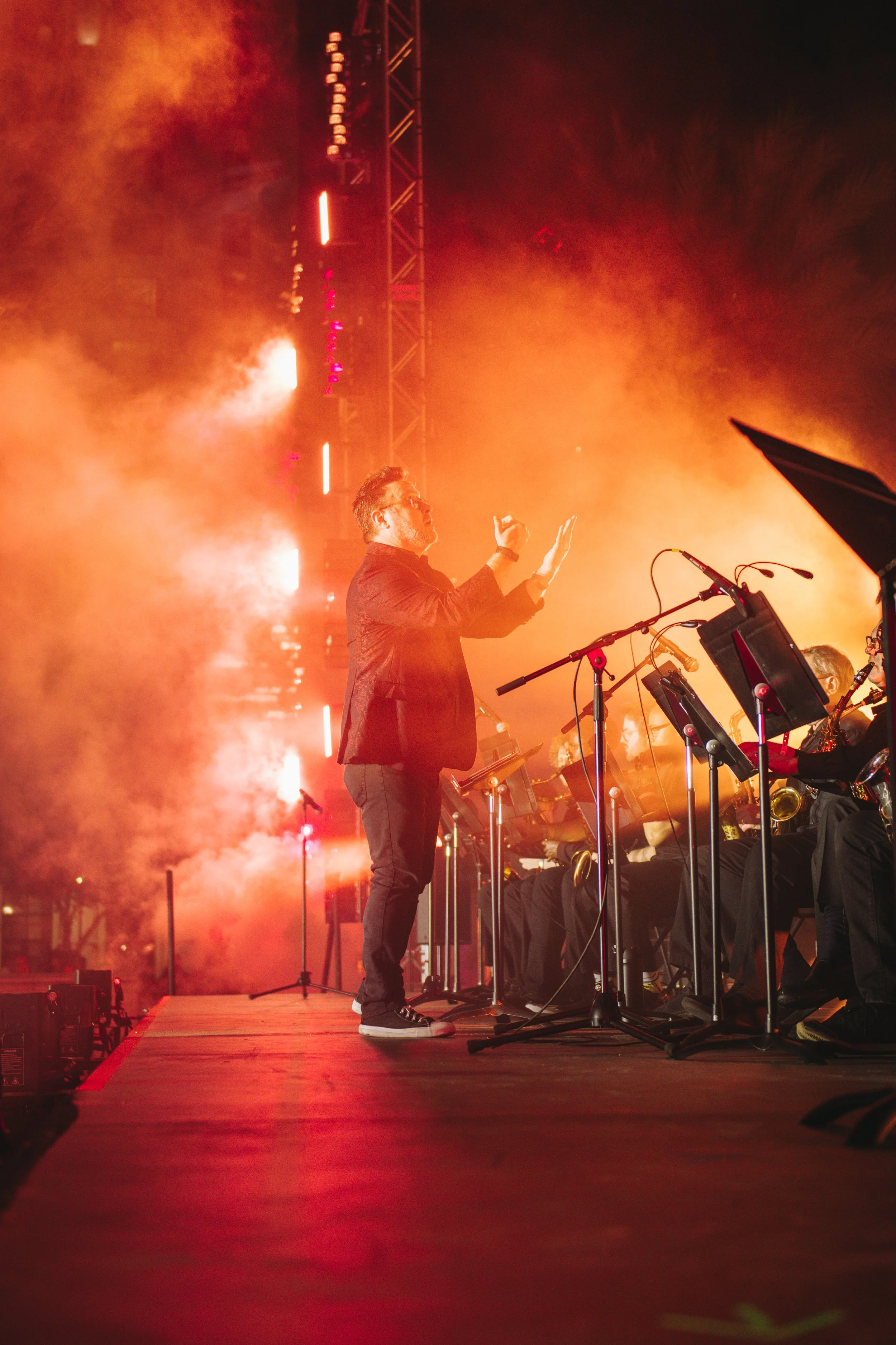 Central Florida Community Arts Big Band performs on stage