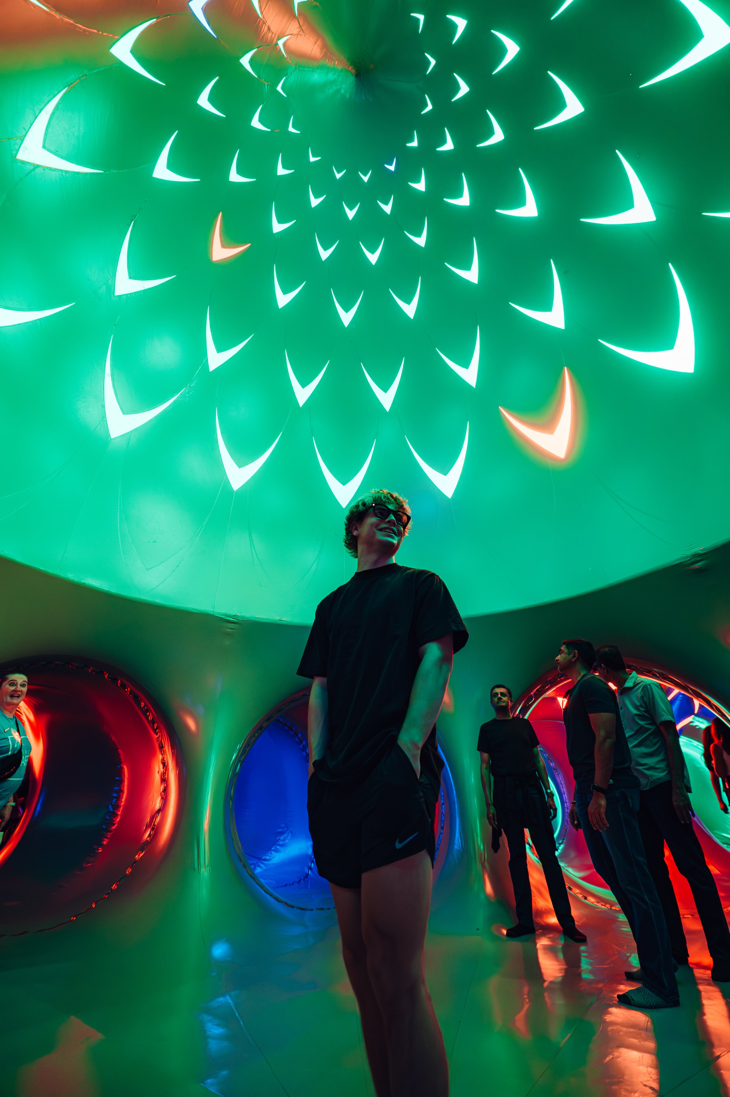 A man stands inside the Architects of Air. 