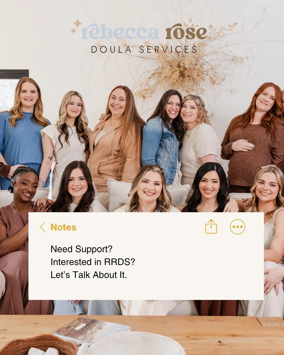 Need support? Interested in RRDS?
Here&rsquo;s exactly what we offer, how we serve, and what makes our village different. 
If you&rsquo;re ready to feel held, supported, and empowered in pregnancy, birth, and postpartum&hellip; we&rsquo;re your peopl