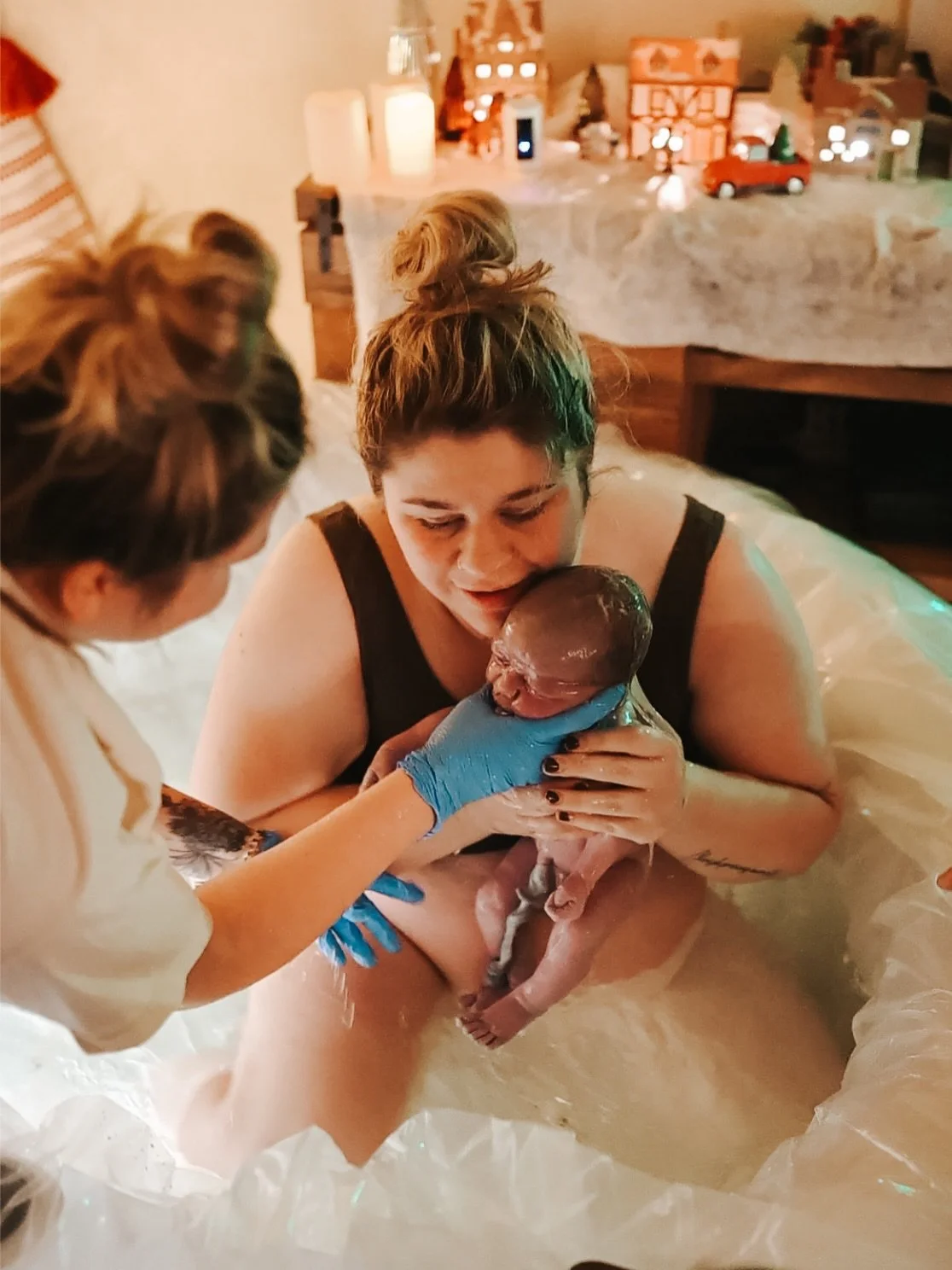 Happy first birthday, Braxton. 🤍✨ One year ago today, your mama &amp; our amazing doula Jamie lived out her dream birth. Becca, Tracey, and Maddee all had the honor of witnessing that moment with her. Forever romanticizing that day.