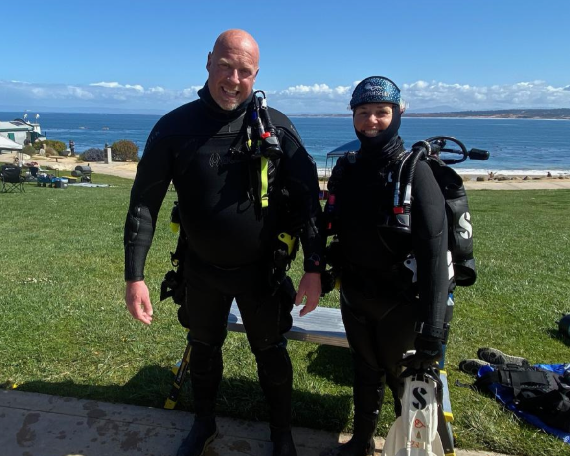 Scuba diving with my partner