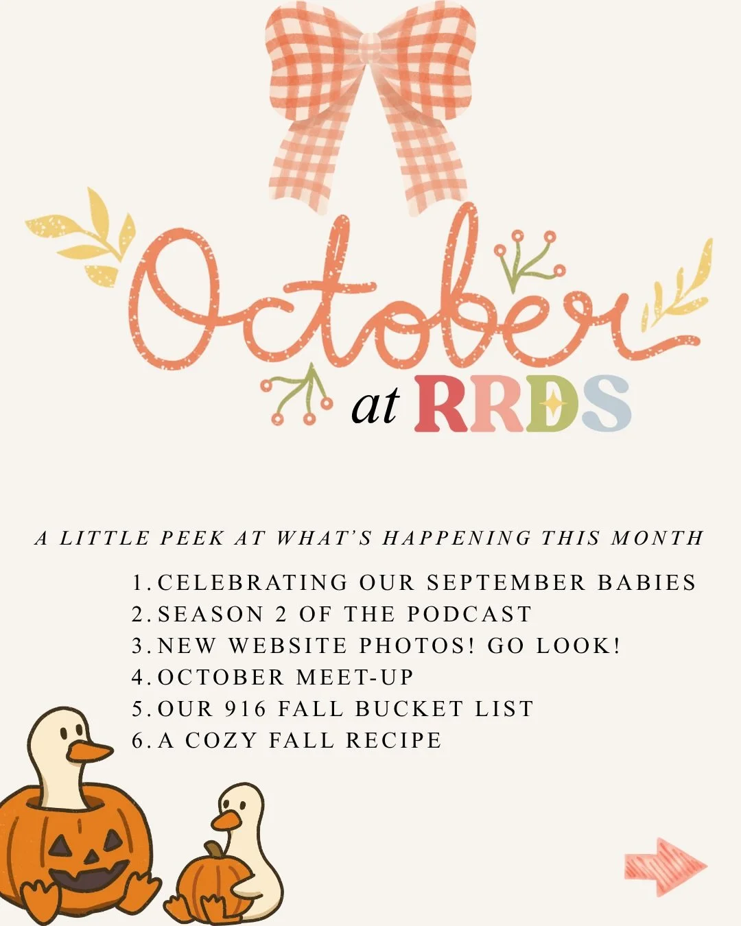 October at RRDS is looking extra cozy 🎀🍂☕️

We&rsquo;re officially in our fall era, and there&rsquo;s SO much happening this month! 🤎

Celebrating all of our sweet September babies, new episodes of Girly Pop Birth Talks, fresh website photos, our 