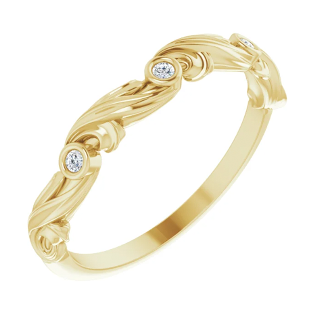 Sculpted Floral Diamond Band