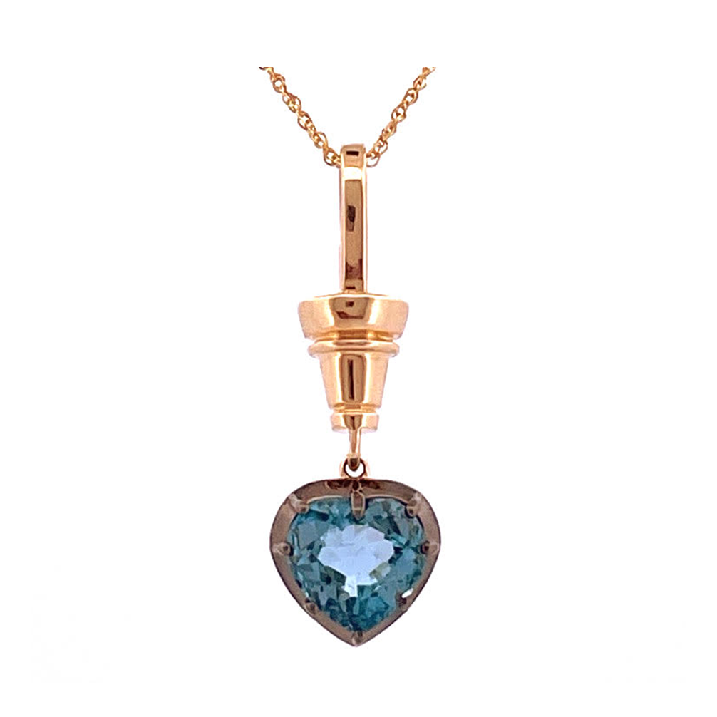 Heart Blue Topaz Charm