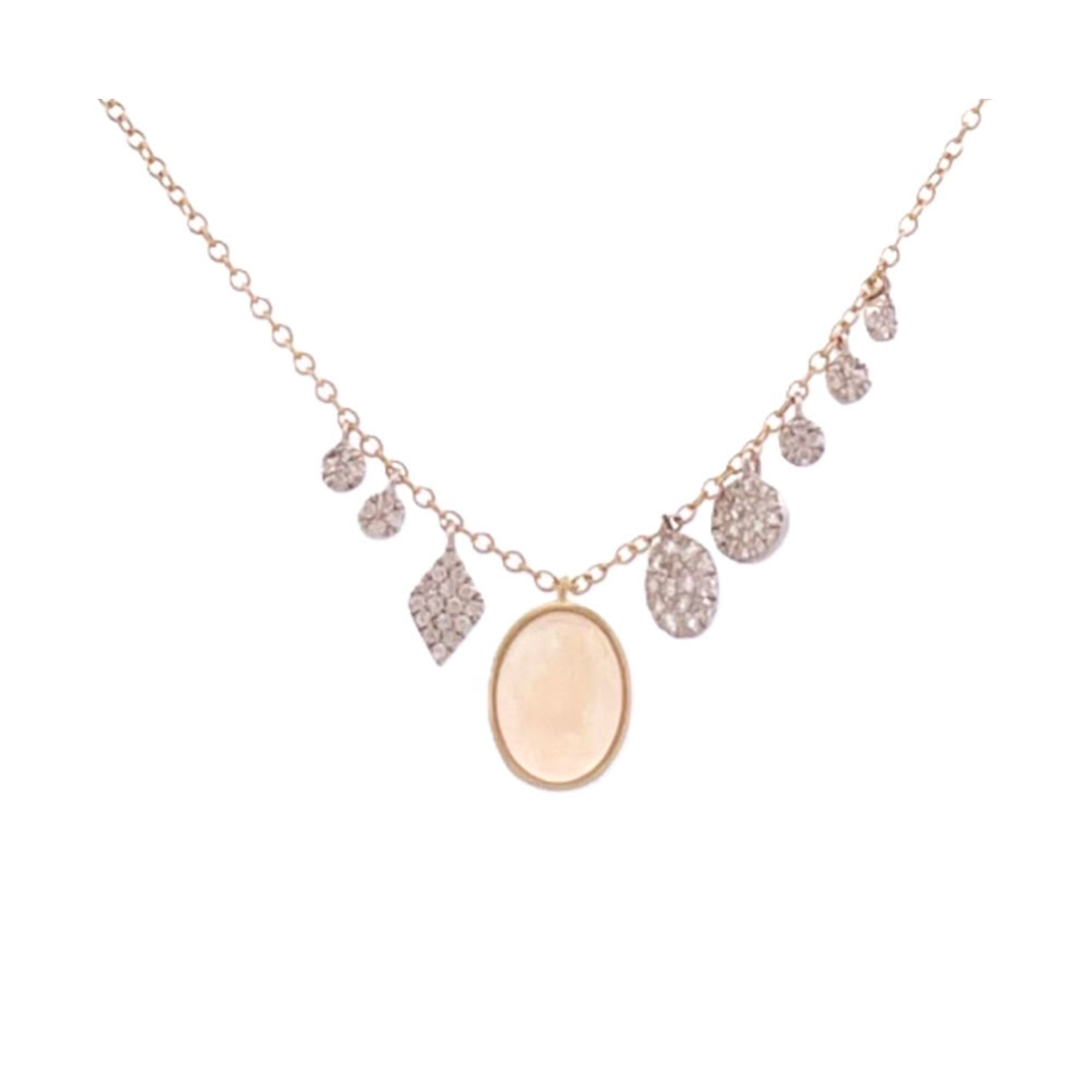 Opal and Diamond Charm Necklace