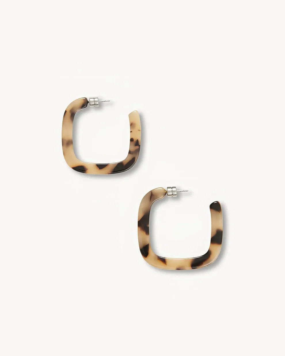 Midi Square Hoops - Blonde Tortoise