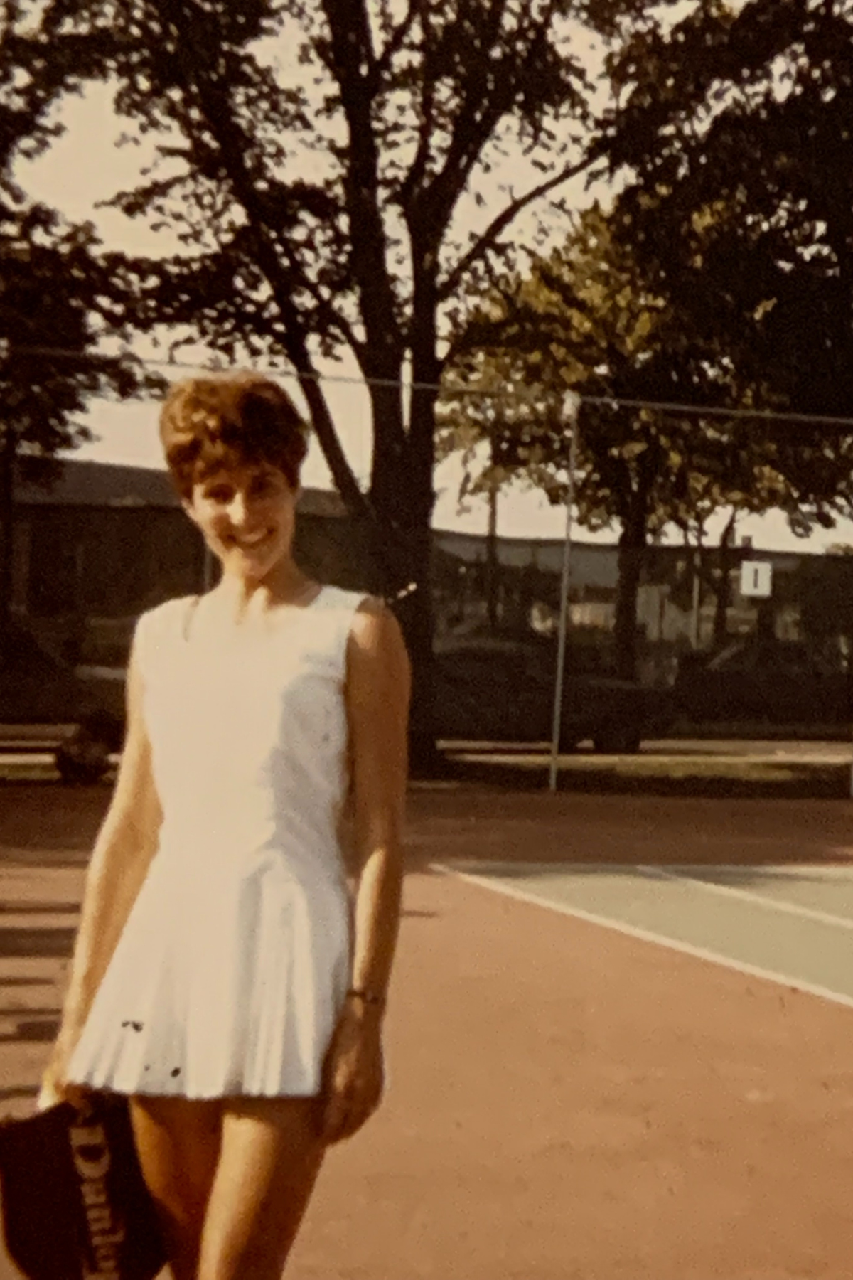 Ann Matthews as a young woman on the tennis court