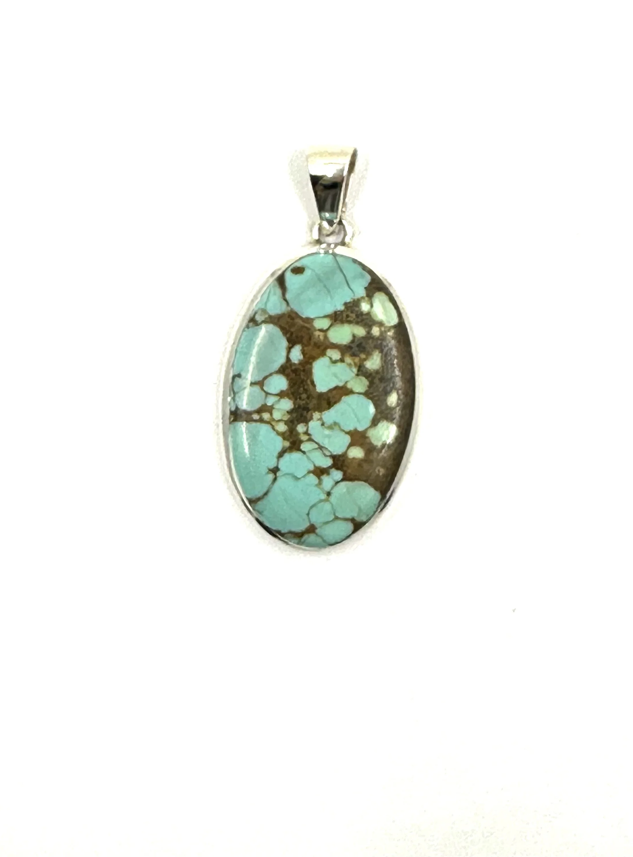 Sterling Silver Number 8 Turquoise Pendant