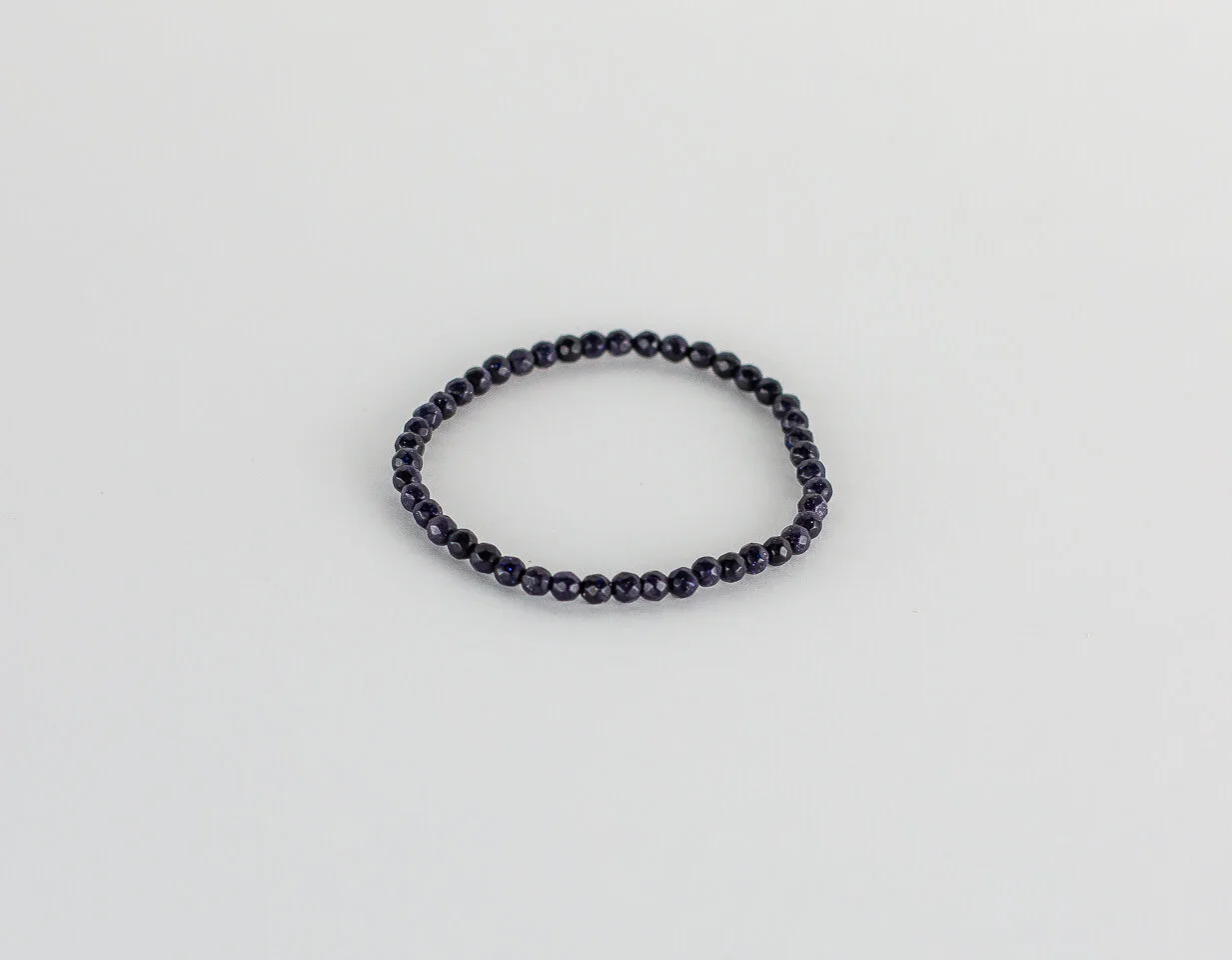 4mm Faceted Blue Goldstone Bracelet