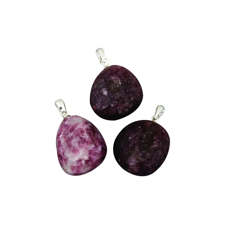 Lepidolite Tumbled Pendant with Sterling bail
