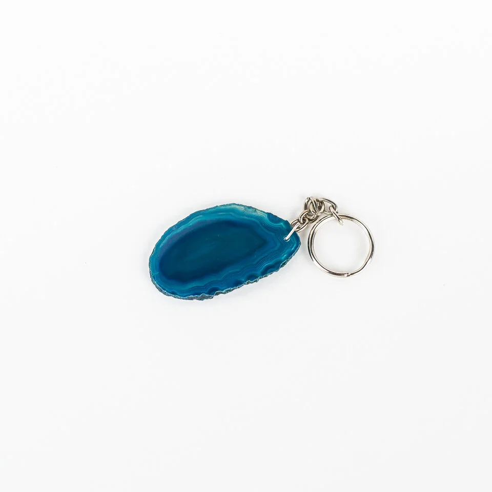 Teal Agate Key Chain