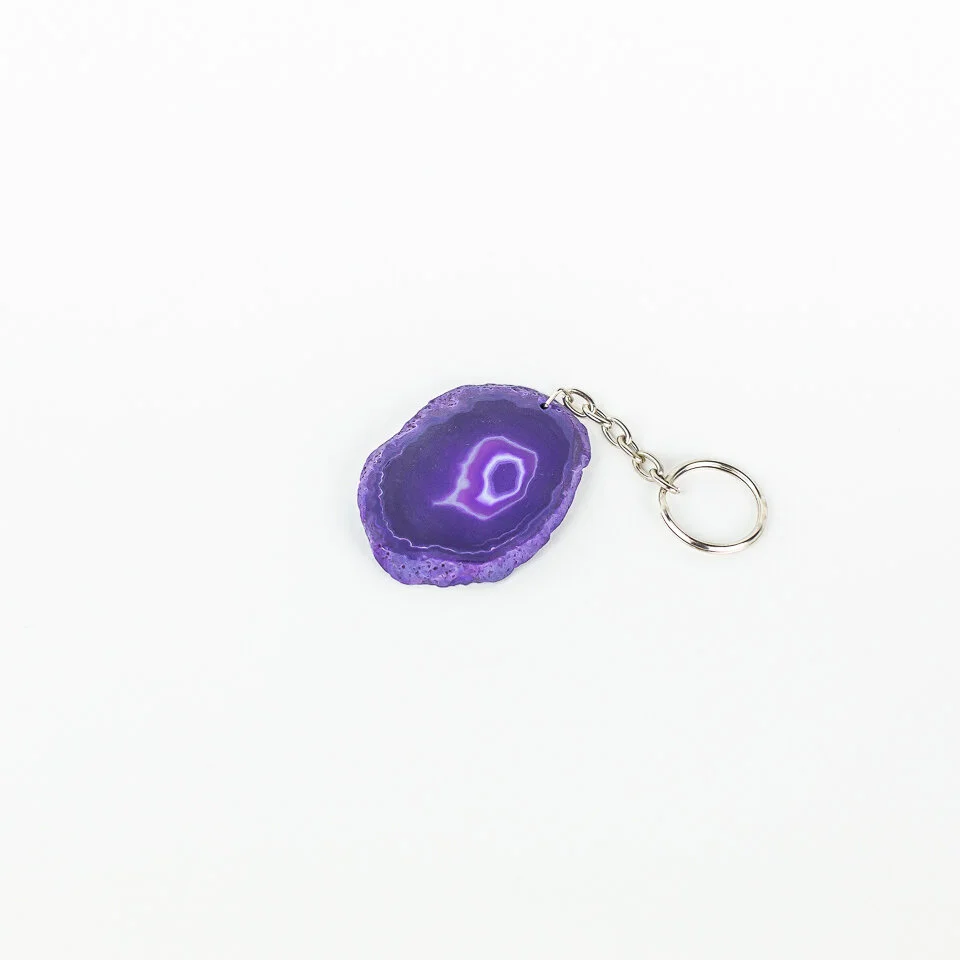 Purple Agate Key Chain