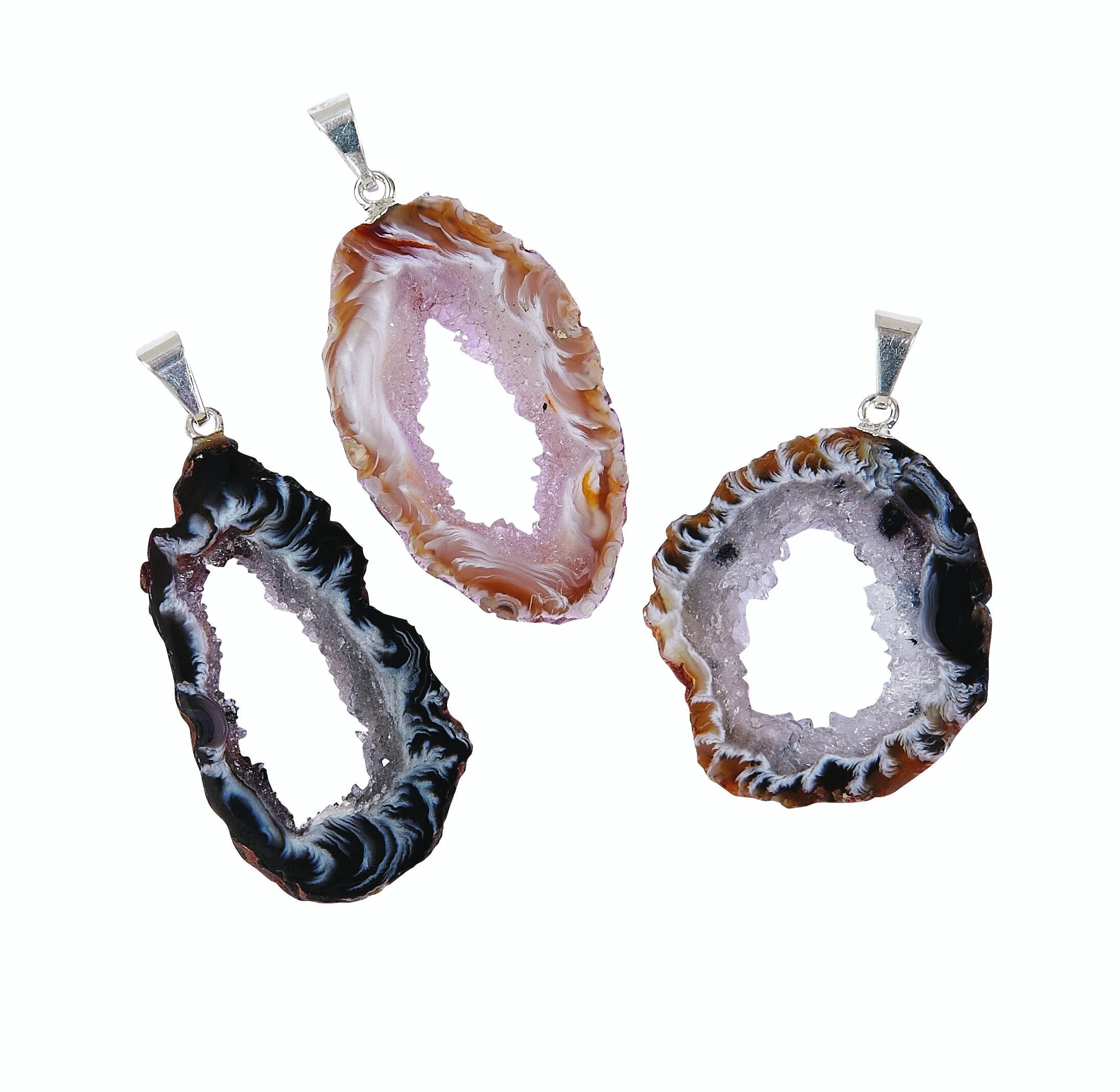 Plain Geode Slice Pendant