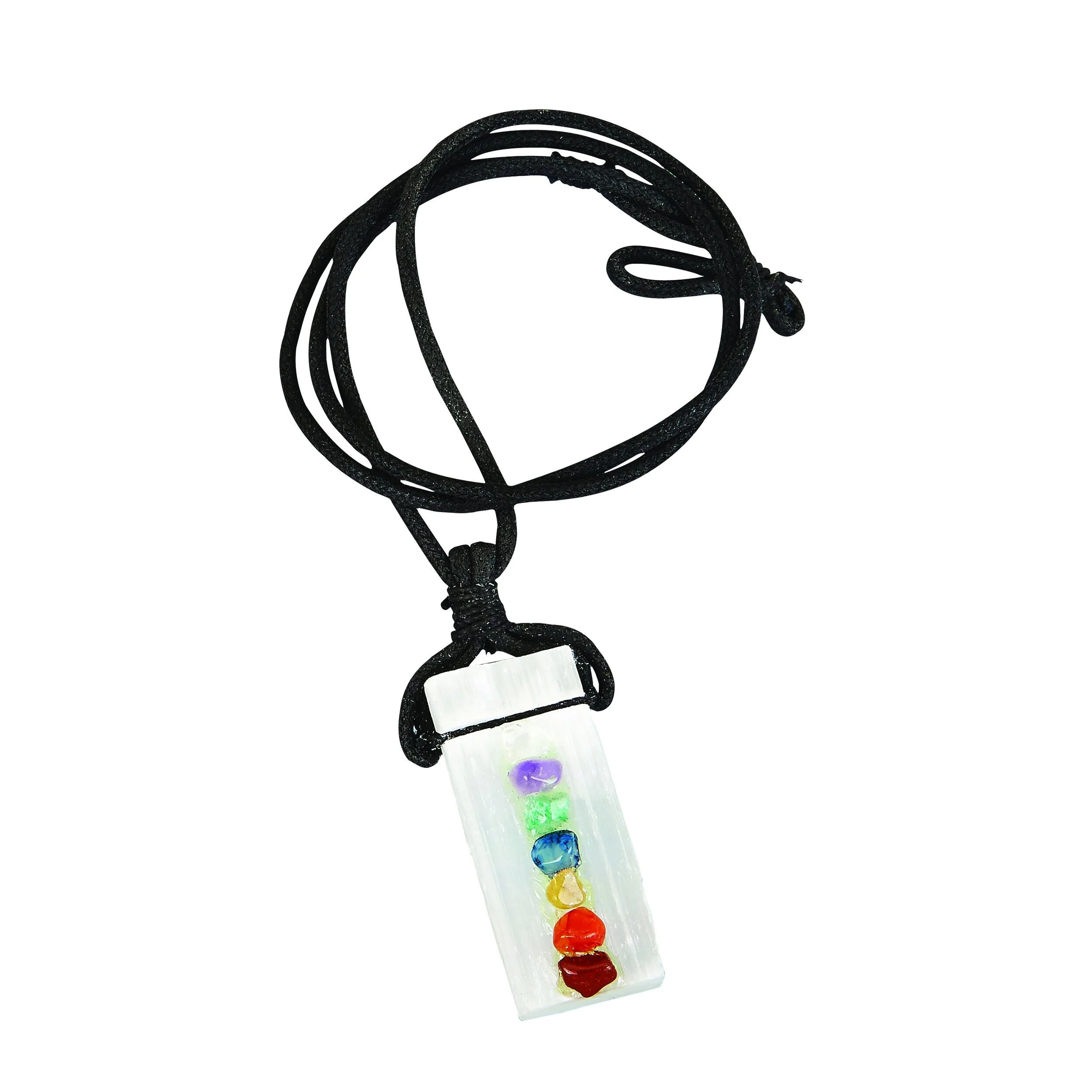 Selenite with Chakra Stones Necklace