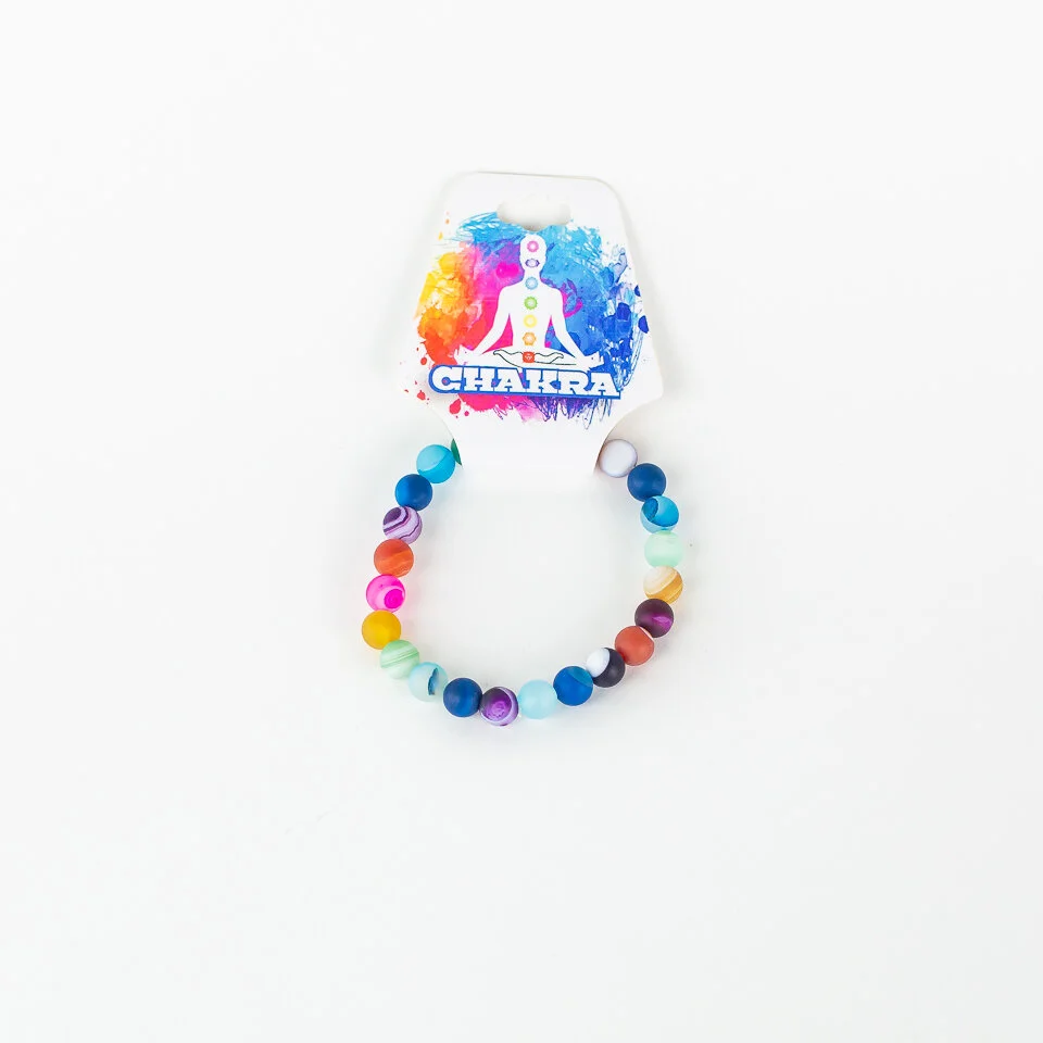 8mm Matte Agate Chakra Bracelet