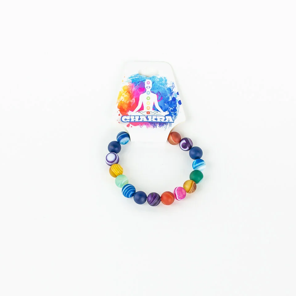 10mm Matte Agate Chakra Bracelet