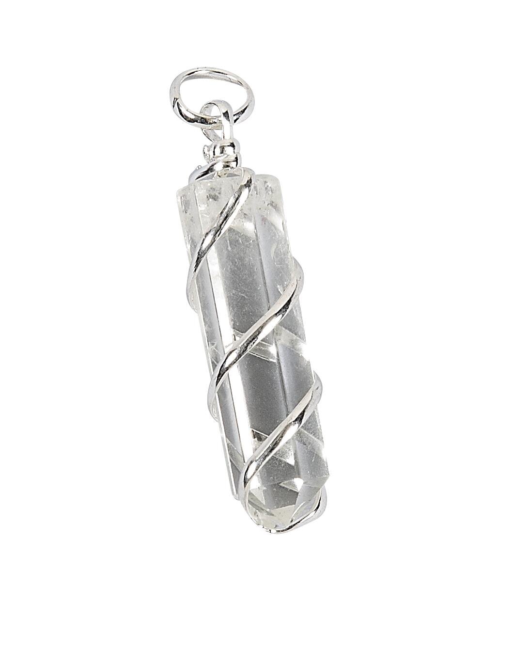 Coil Wrapped Quartz Point Pendant