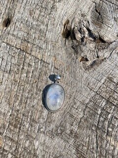Sterling Silver Rainbow Moonstone Pendant