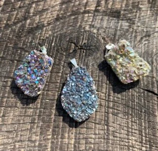 Plated Amethyst Druze Pendant