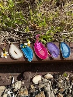 5 pc. Plated Agate Slice Assortment