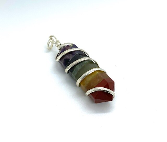 XL Coil Wrapped Chakra Point Pendant