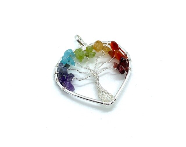 Chakra Tree of Life Heart Pendant