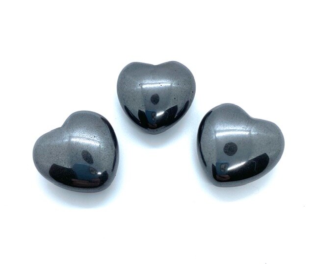 30mm Hematite Pocket Heart