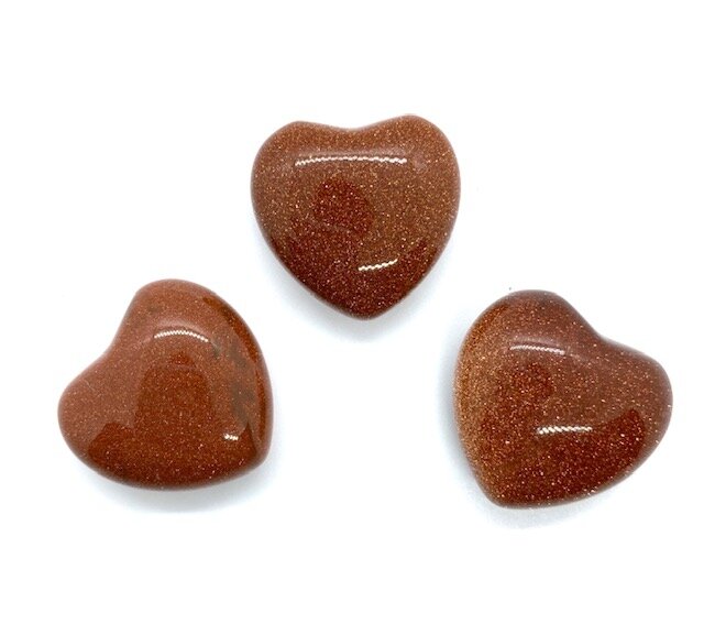 30mm Red Goldstone Pocket Heart