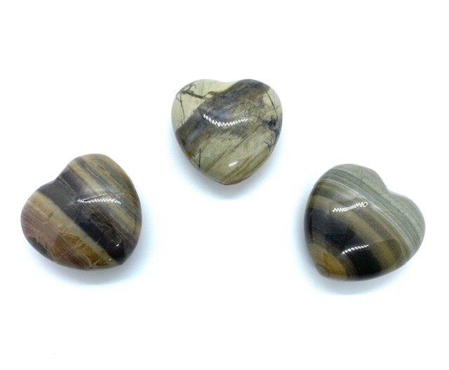 30mm SIlverleaf Jasper Pocket Heart