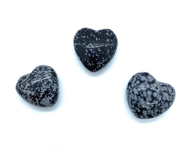 30mm Snowflake Obsidian Pocket Heart