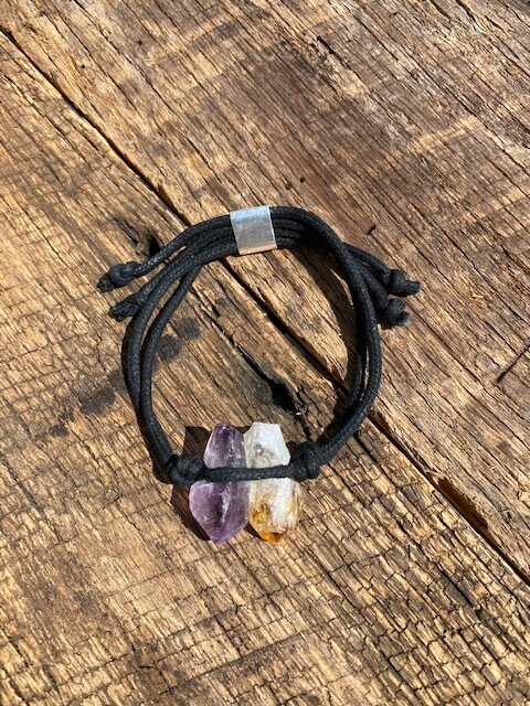 Amethyst &amp; Citrine Point Bracelet