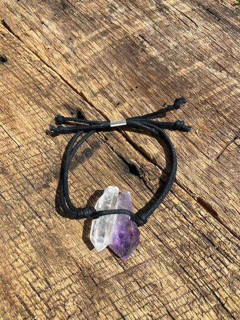 Quartz &amp; Amethyst Point Bracelet 