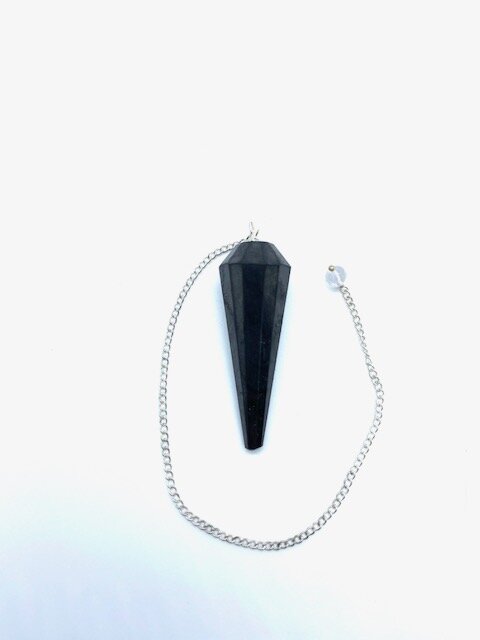 Faceted Shungite Pendulum