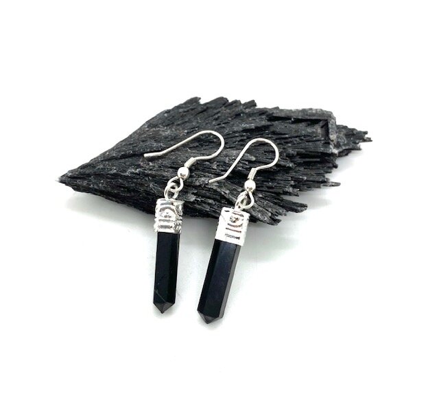 Shungite Point Earrings