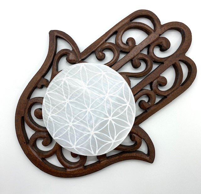 Selenite Flower Of Life Plate