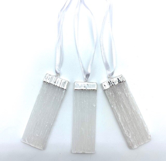 Silver Plated Selenite Ornament