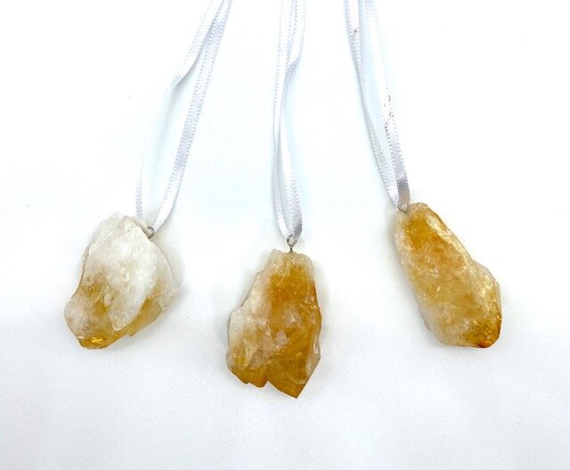 Raw Citrine Point Ornament