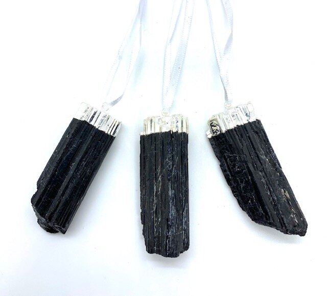 Plated Black Tourmaline Ornament