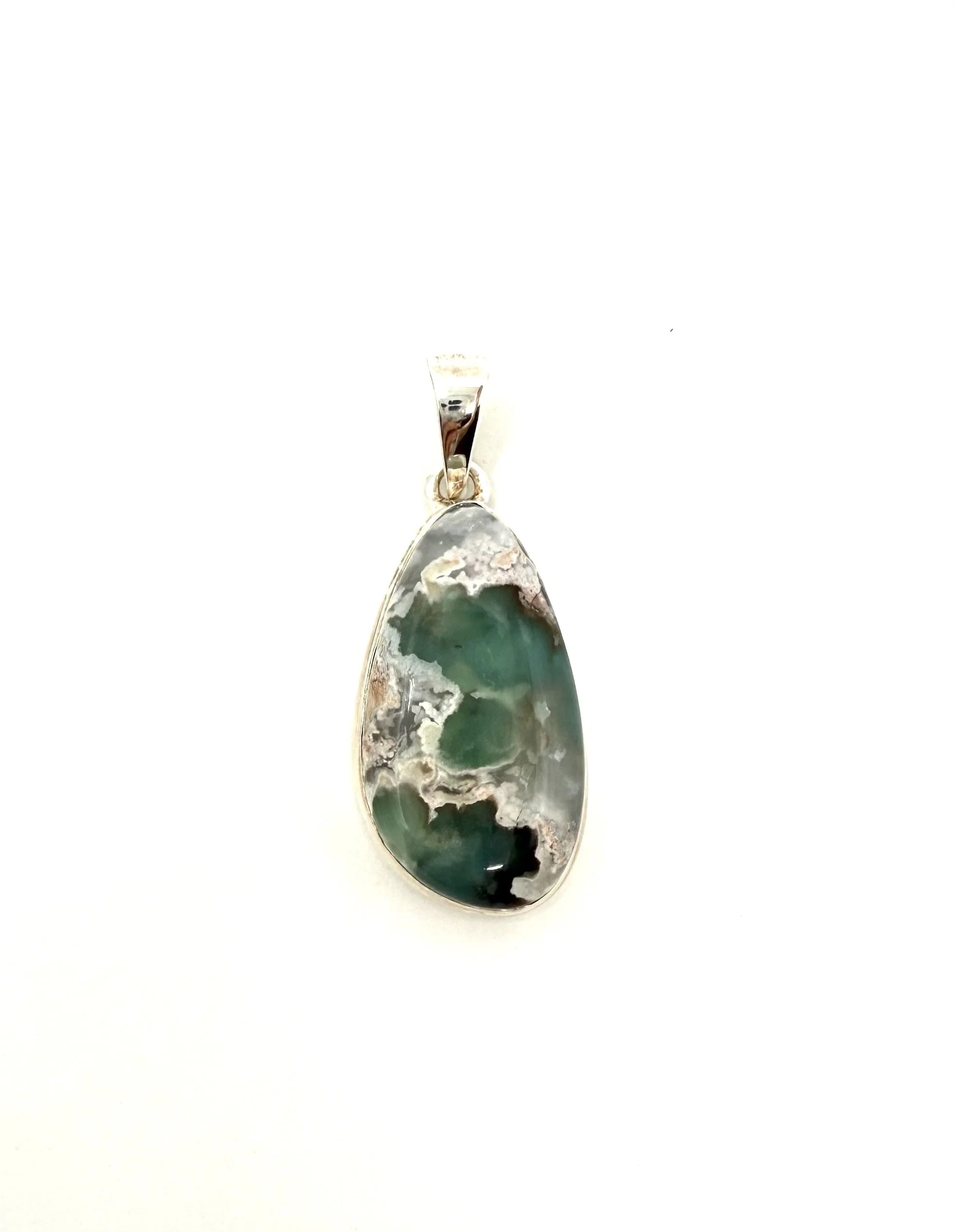 Sterling Silver Aqua Chrysoprase Pendant